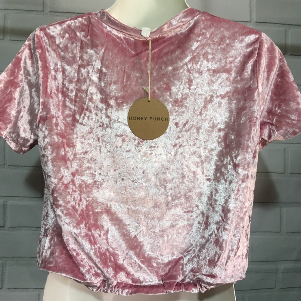 short sleeve crushed velvet graphic top - Picture 6 of 6